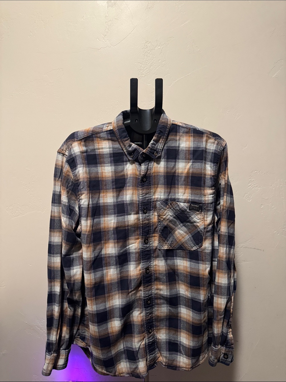 Timberland PRO Navy, Brown & White Plaid Button-Down Work Shirt